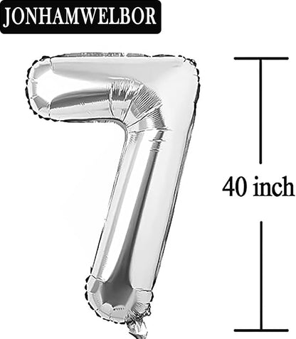Jonhamwelbor 17 Number Balloons Silver Giant Jumbo Big Large Number 17 or 71 - Image 3