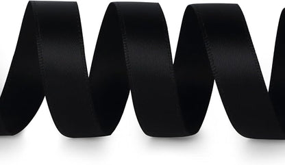 Ribbli Double Faced Black Satin Ribbon, 1/2” x Continuous 25 Yards, Use - Image 2