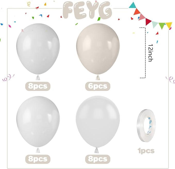 Pearl White Balloons, for Girl Wedding Bridal Shower Birthday Party Decoration - Image 2
