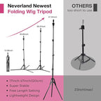 Neverland Beauty & Health 23 Inch Wig Head, Wig Stand Tripod with Head, Wig Head Stand with Mannequin Head for Wigs, Wig Stand with Head, Adjustable Tripod Manikin Head Set for Cosmetology(Rose Red)