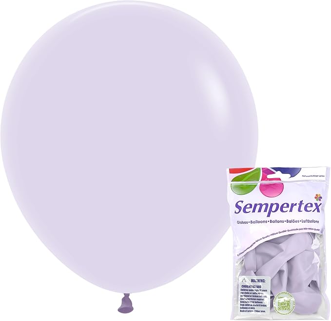 Sempertex Pastel Matte Lilac Balloons, 18 Inch, vibrant color, ships uninflated by Sempertex