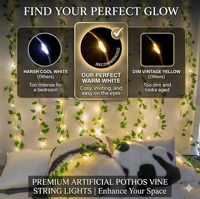 33FT 100LED Pothos Vine Fairy Lights Battery Operated Copper Wire | String - Image 3