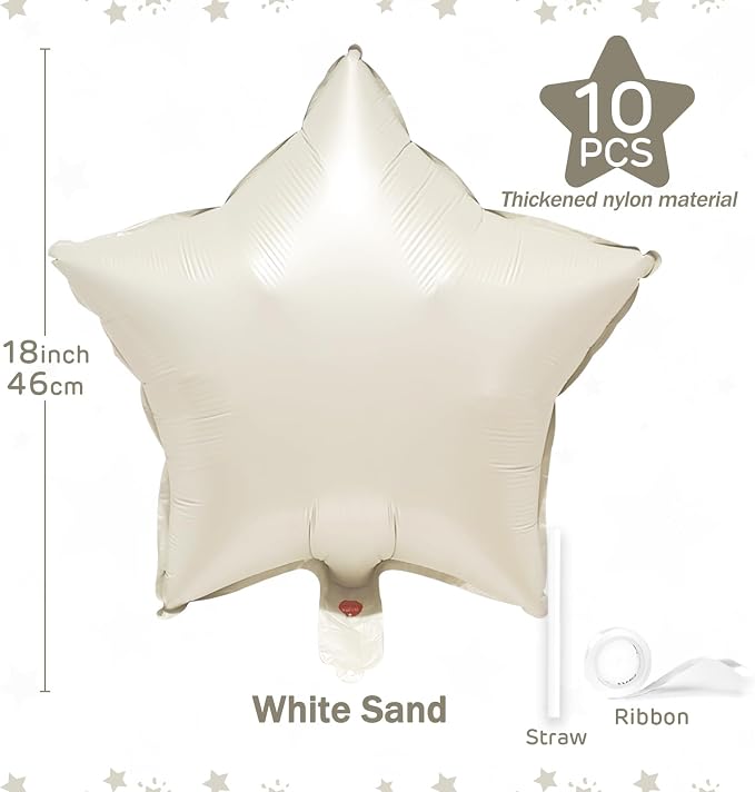 White Sand Star Balloons 18 Inch - Image 3