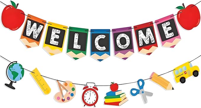 Welcome Back to School Banner Set Classroom Decor First Day Back to School by Unknown