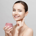 ME.FAN Travel Containers for Toiletries, TSA Approved 1.5 oz Silicone Cream Jars, Leak-proof Journey Containers, Trip Accessories with Lid for Cosmetic Face Hand 4 Pack White Lid - Pink