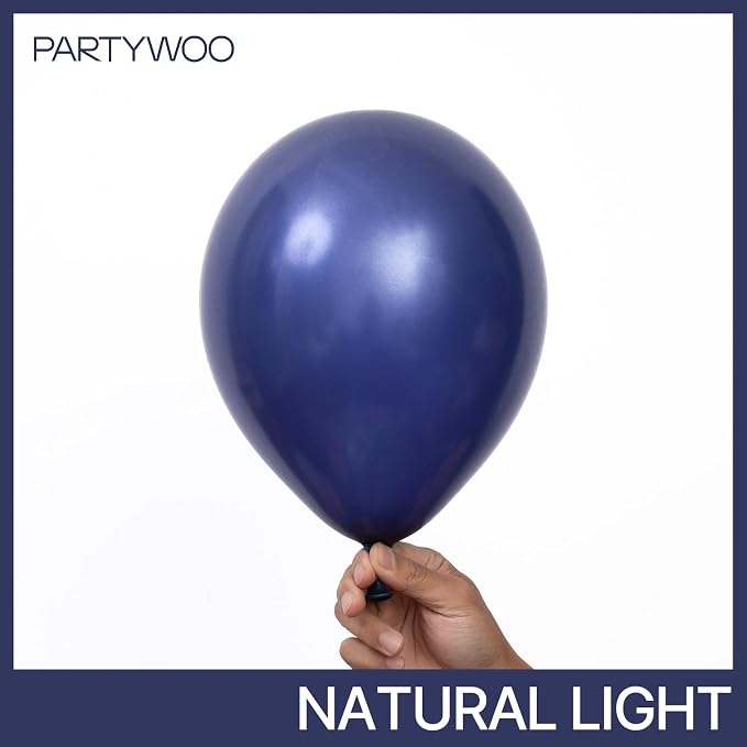 PartyWoo Navy Blue Balloons 50pcs Dark Blue Latex Helium Balloons 12 Inch | - Image 3