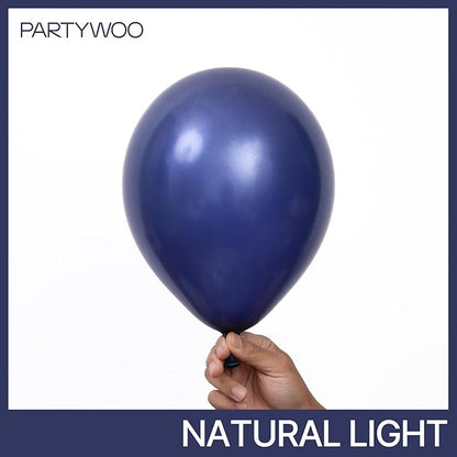 PartyWoo Navy Blue Balloons 123 pcs Pearl Navy Balloons Different Sizes Pack of - Image 3