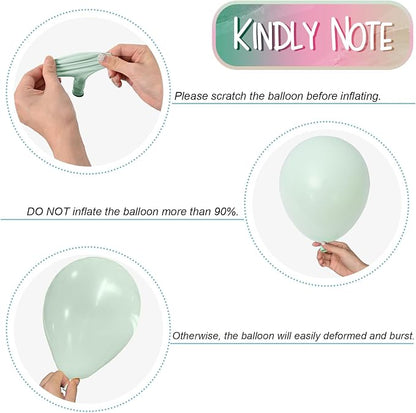 Pink and Green Balloons Pastel Green Pink White Sand Gold Metallic Balloons - Image 3