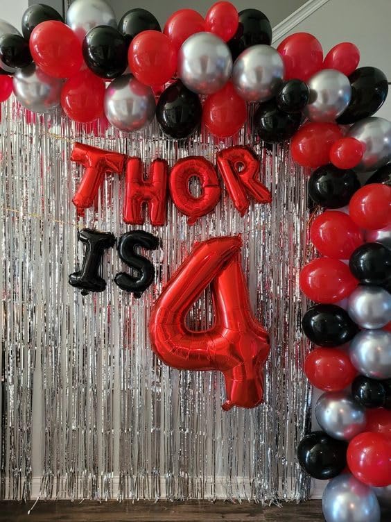 Red Number 4 Balloon 40 Inch, 4th Birthday Party Decorations Men Women | Foil - Image 8