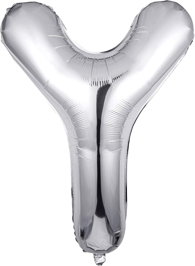 Single Aluminum Hanging Foil Film Silver Letter Balloons Y 40 Inch | by FFNIU