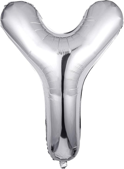 Single Aluminum Hanging Foil Film Silver Letter Balloons Y 40 Inch | by FFNIU