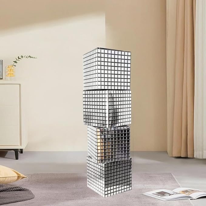 Balloon Boxes，4 Pcs Disco Style Cube Paper Boxes - Image 6