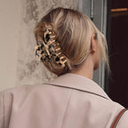 Big Claw Hair Clips 3.8 Inch Tortoise Banana for Women Girls Thin Hair French Design Celluloid Leopard Print Strong Hold for Thick Hair, 2 Color Available (2 Packs)