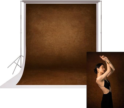 UrcTepics 8x16ft Brown Vintage Backdrop. Portraits and Headshots Cloth Backdrop by UrcTepics