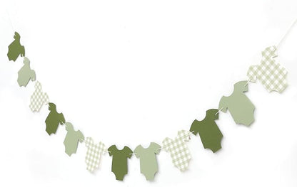 Saga Green Bodysuit Banner, Baby Shower Decoration | Girl Boy Baby Shower Decor - Image 7
