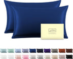 Silk Pillowcase for Hair and Skin,Soft,Breathable and Sliky 100% Silk Pillowcases King Set of 2,Both Sides Natural Mulberry Silk Pillow Cases with Hidden Zipper(King Size 20"X 36",2pcs)