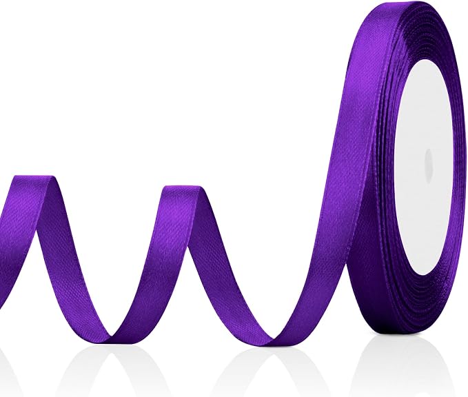 Purple Satin Ribbon 3/8 Inch 25 Yards Vintage Purple Ribbon Fabric Satin by OALCQ