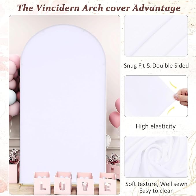 Vincidern 6.6FT Arch Backdrop Stand and Cover Set, Metal Arch Stand - Image 4