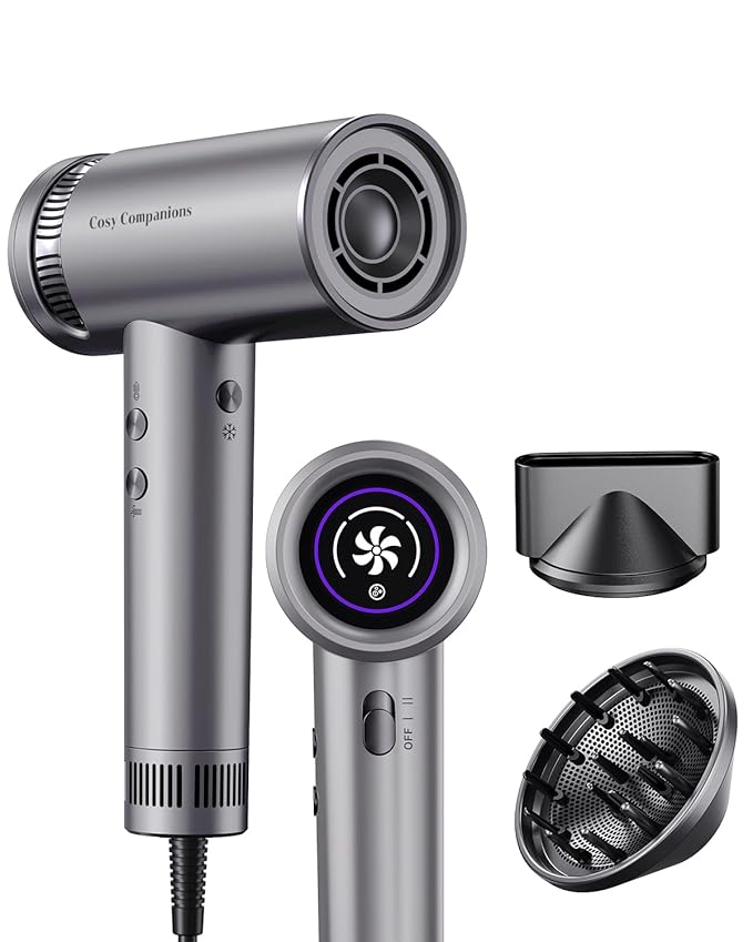 Hair Dryer, Fast Drying and Ionic Technology for Frizz Control and Shiny Hair, Lightweight & Quiet, Salon-Perfect Results at Home