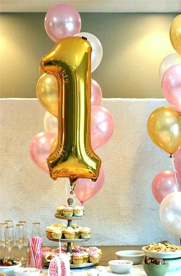 Gold Number 1 Balloon 40 inch, Balloon numbers party supplies, deco photo shoot - Image 7