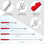 4 Pcs Different Back Scratcher Extendable Back Massager Tool with 吃, Metal Portable Telescoping Back Scratcher with Beautiful Box, Gifts for Men Women Stocking Stuffers (Red)