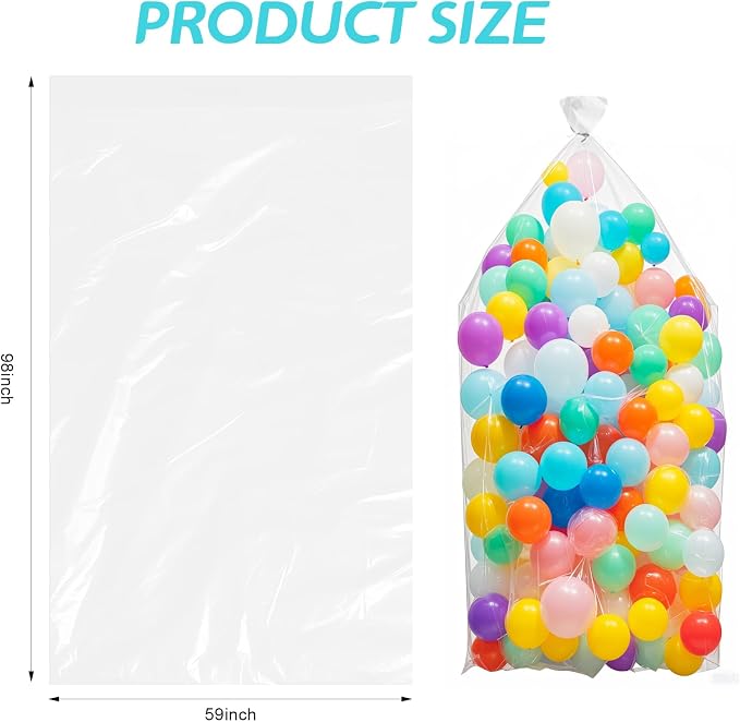 2 Pack Balloon Bags 98 x 59 Inch Big Plastic Balloon Storage Bag Large Balloon - Image 2