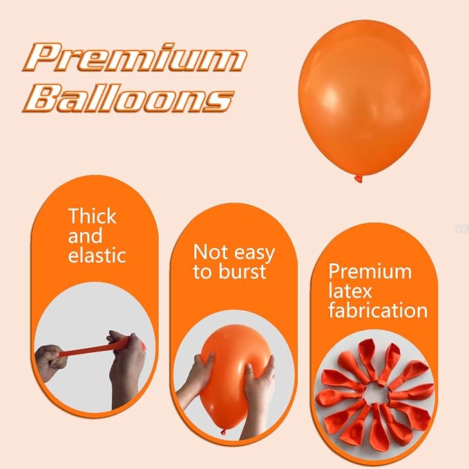 Orange Balloons 145pcs Different Sizes 18 12 10 5 Inch Arch Kit Garland - Image 3