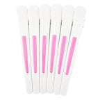 6Pcs/set Pinup Plastic Duck Bill Hair Clips for Sectioning Hair - Professional Non Slip Silicone band Clips Salon DIY Accessories Hairpins Hairgrip for Women(White-Style2)