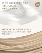 THXSILK 100% Mulberry Silk Pillowcase for Hair and Skin, Grade 6A+ Mulberry Silk Pillow Case Soft and Breathable, Hypoallergenic Pillow Case Cover with Zipper, 1pc (Queen 20"x30", Taupe)