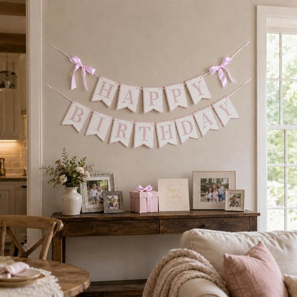 Pink Happy Birthday Banner - Image 4