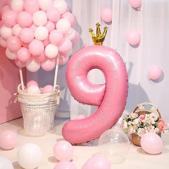 40 inch Pink Number 9 Balloon - Image 3