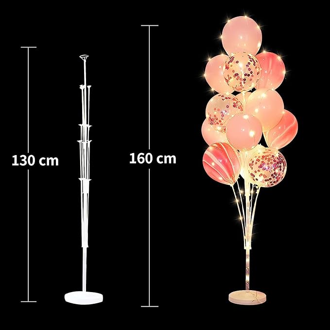 2 Sets Balloon Arch Stand with Base and String Light + 26pcs Balloons, Balloon - Image 3
