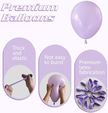 Pastel Purple Balloons 145pcs Different Sizes 18 12 10 5 Inches Light Purple - Image 3