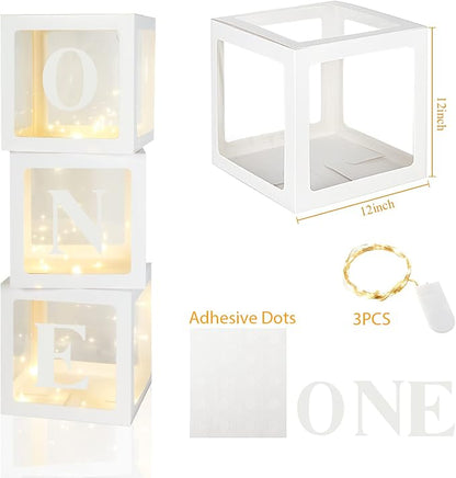 Qeeenar 3 Pcs Balloon Box Decorations First Birthday Decorations - Image 2