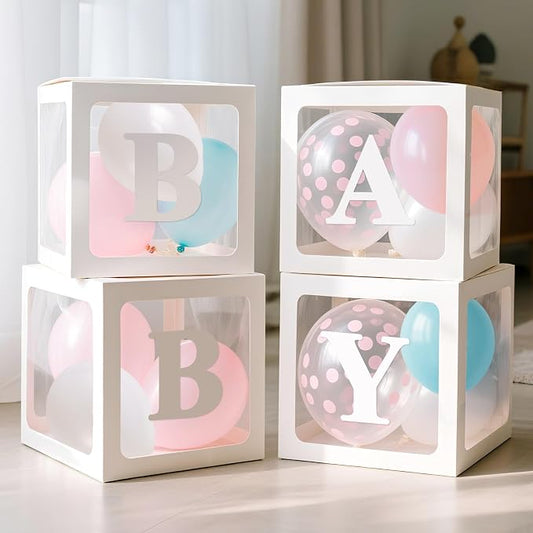 Ledido Baby Boxes with Letters for Baby Shower Decorations with 38 Balloons by Ledido