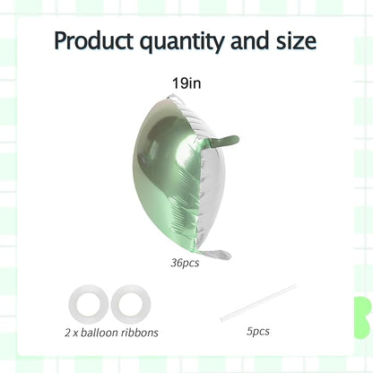 36pcs Sage Green & White Square Foil Balloons - Image 3