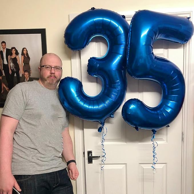 25 Balloon 40 inch Dark Blue Number Balloons - Image 4