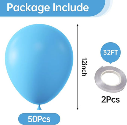 12 Inch Light Blue Balloons, Baby Shower, Graduate Party Decorations - Image 2