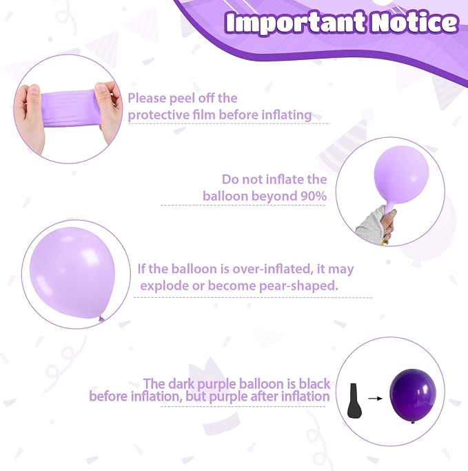 Purple Pink Black Balloons, 12 Inch Pink Black Macaron Dark Metallic Purple - Image 3