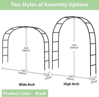 RUBFAC 7.8ft Garden Arch, Metal Trellis - Image 2
