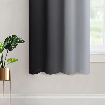 Yakamok Ombre Curtains Black and Greyish White - Image 4