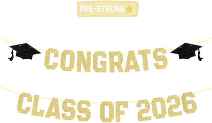 Pre-Strung Congrats Banner for Graduation by Unknown
