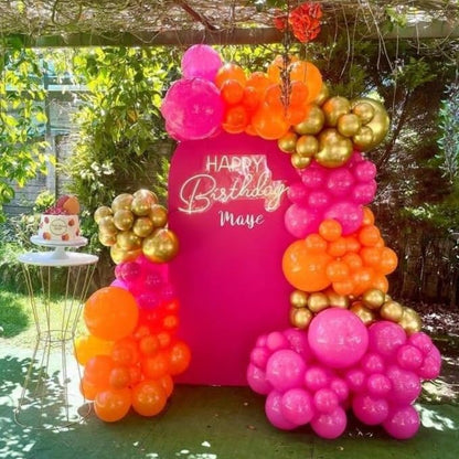 HILAVO Pink Orange Yellow Balloons, 12 Inch Hot Pink Orange Yellow and Gold - Image 6