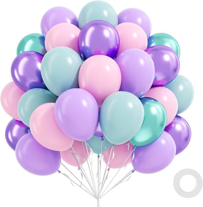 60pcs 12inch Mermaid Balloons by Leraqertra