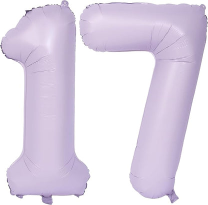 40 In Matte Purple Number Balloons Helium Foil Mylar Balloon Digital 17 | by Exquisitehighqualitypartydecorationstomeetyoureveryneed%EF%BC%81