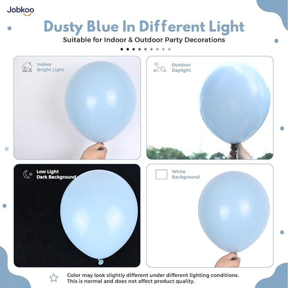 Jobkoo Dusty Blue Balloons 12 Inch - Image 3