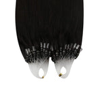 YoungSee Micro Link Hair Extensions Human Hair Dark Brown 14In Microbead Hair Extensions Darkest Brown Micro Loop Hair Extension Real Human Hair Microring Hair Extension 50s 50g Short Hair