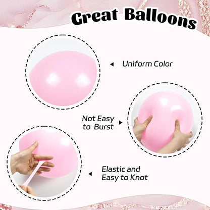 60pcs Pink and Gold Balloons 12inch - Image 3