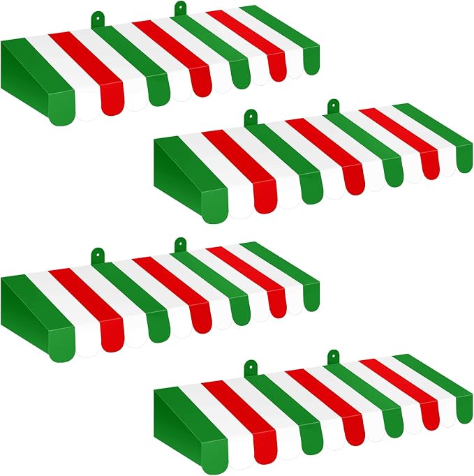 Boao 4 Pack 3D Striped Italian Awning Decorations, Carnival Carnival Display by Boao