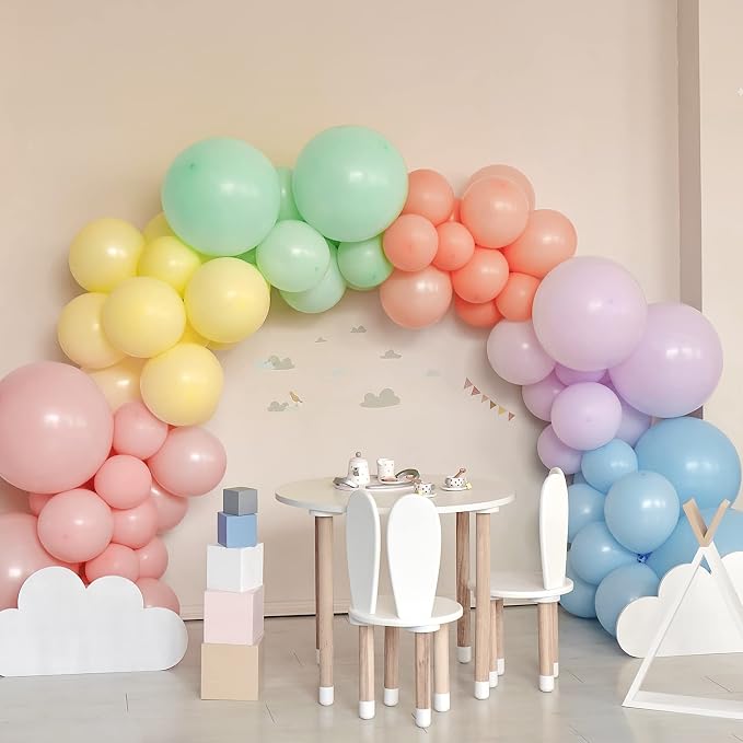 RUBFAC Pastel Balloons 120pcs 12 Inches Multicolor Macaron Balloons - Image 6